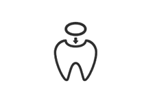 Dental crown icon.